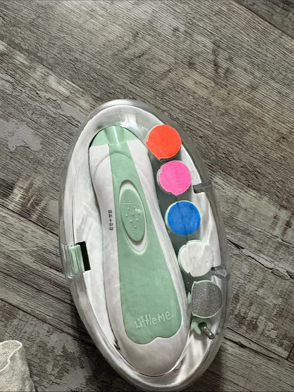 Little Me Mint and White Nail Grooming Kit with Multicolor Discs